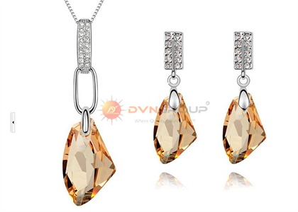 Rhodium Plated | CZ Studded Pendant Sets